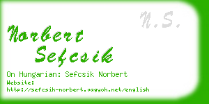 norbert sefcsik business card